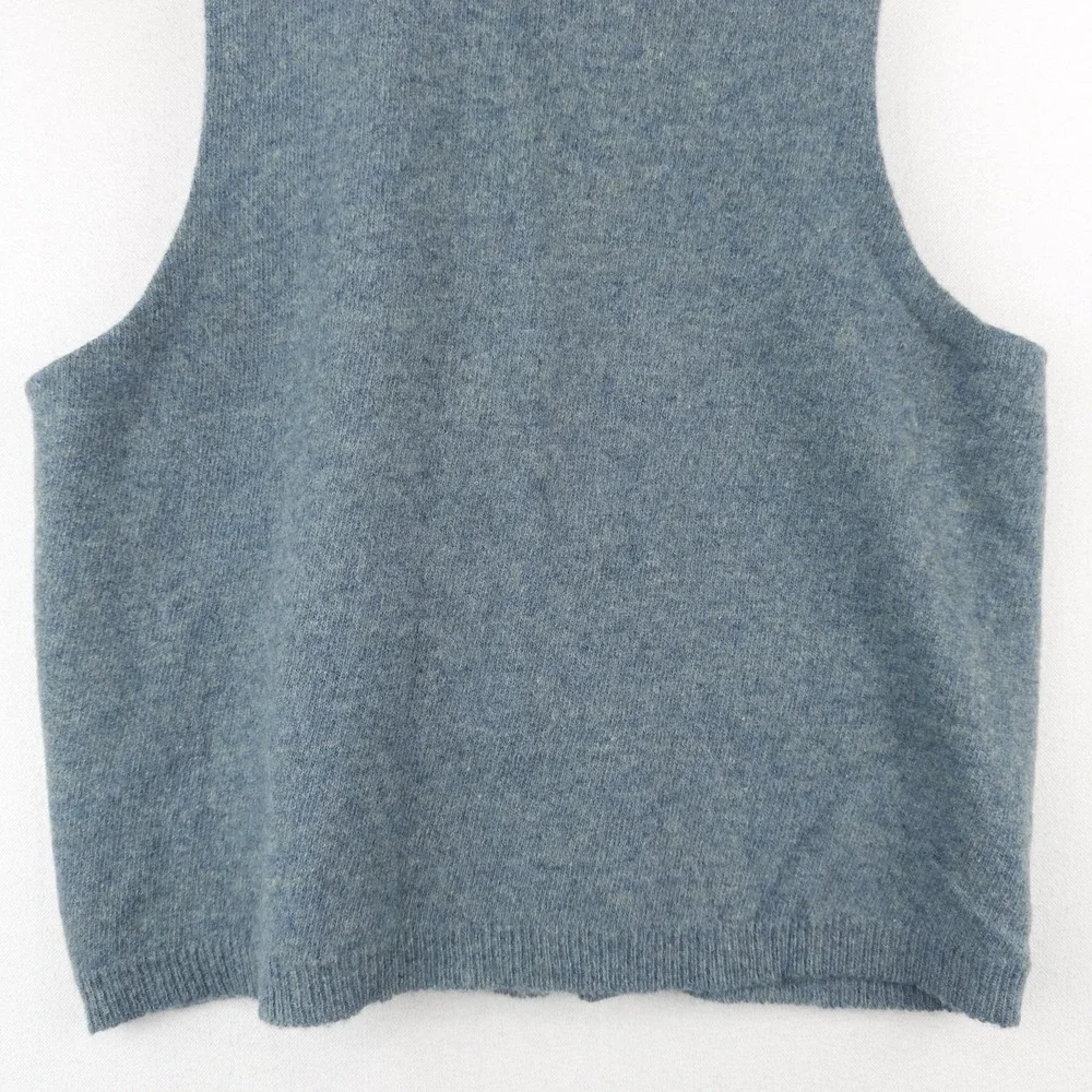 60's Vintage Rob Scot Men's XL 100% Lambswool Sweater Vest Blue Green